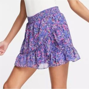 French Connection Purple and Pink Floral Mini Skirt